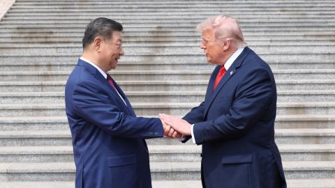 Chinese President Xi Jinping holds a welcome ceremony for President Donald Trump in Beijing, China, on May 14, 2026. (Getty Images)