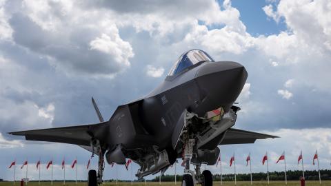 US-made F-35 aircraft of the Polish Air Force on the tarmac at the 32nd Tactical Air Base in Lask, Poland, on June 12, 2026. Getty Images)