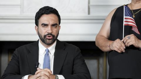 New York City Mayor Zohran Mamdani delivers a speech at City Hall on July 3, 2026, in New York City. (Getty Images)