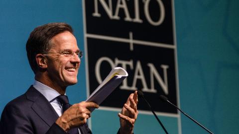 Secretary General of NATO Mark Rutte speaks at the pre-summit press conference on July 6, 2026, in Ankara, Turkey. (Getty Images)
