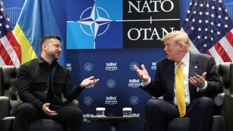 President Donald Trump meets with Volodymyr Zelenskyy, president of Ukraine, during the NATO summit on July 08, 2026 in Ankara, Turkey (Getty Images).