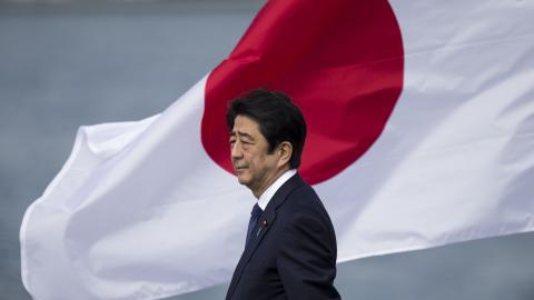 Japanese Prime Minister Shinzo Abe at Joint Base Pearl Harbor Hickam's Kilo Pier on December 27, 2016, in Honolulu, Hawaii. (Getty Images)