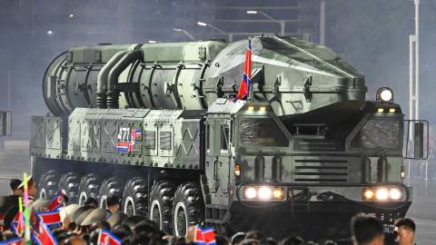 A military parade marks the anniversary of the Workers’ Party of Korea in Pyongyang, North Korea, on October 10, 2025. (Getty Images)