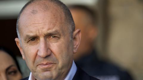 Rumen Radev looks on as he addresses the media after casting his ballot at a polling station during Bulgaria's parliamentary elections in Sofia on April 19, 2026. (Getty Images)