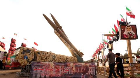 ranian Zolfaghar missiles are displayed at Azadi Square in Tehran on August 2, 2026. (Getty Images) Share to Twitter