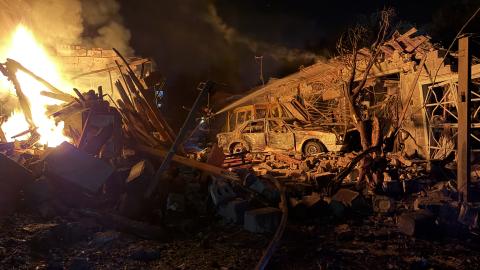 The aftermath of a Russian strike in Zaporizhzhia, Ukraine, on August 11, 2026. (Getty Images)