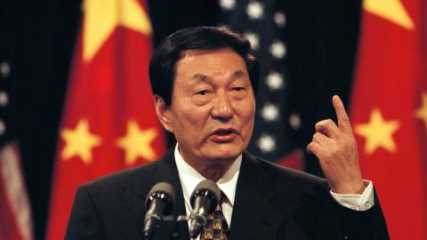 Premier Zhu Rongji speaks at the White House on April 8, 1999, in Washington, DC. (Getty Images)