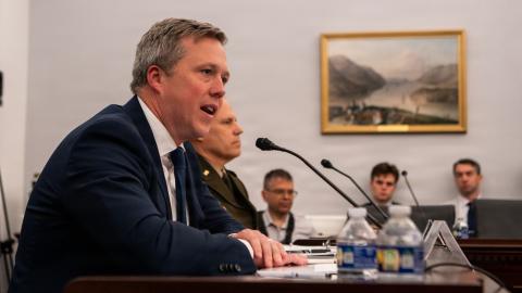 Secretary of the Army Hon. Dan Driscoll testifies on a panel in front of the House Committee on Appropriations at the U.S. Capitol in Washington, D.C., April 16, 2026. Driscoll testified on the importance of investing in modern capabilities to ensure the U.S. Army remains the world's dominant land fighting force. (U.S. Army photo by Sgt. Aaron Troutman) Read less