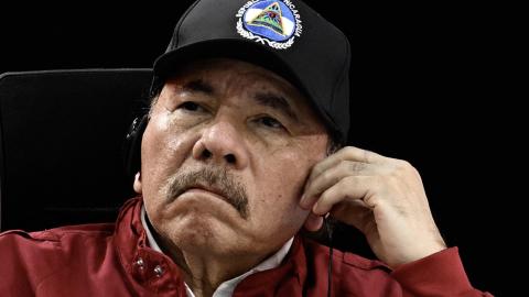 Nicaragua's President Daniel Ortega looks on during the opening session a summit in Caracas on December 14, 2024. (Getty Images)