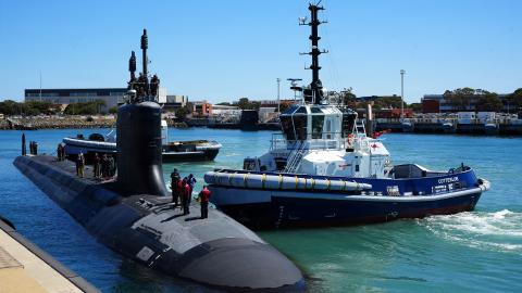 Virginia-class fast-attack submarine USS Colorado arrives at HMAS Stirling in Western Australia on October 27, 2026, for a planned submarine maintenance period supporting AUKUS, (US Navy)