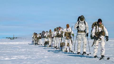 Green Berets assigned to the 10th Special Forces Group (Airborne) offload from an LC-130H “Skibird” operated by the 109th Airlift Wing of the New York National Guard on Aug. 18, 2026, at Camp Raven, Greenland, as part of Operation Apex Indigo. U.S. Special Operations Command North operates in Greenland alongside Danish counterparts to evaluate basic survival, search and rescue, cold-weather mobility, and communications infrastructure operations in the harshest environment on Earth, ensuring U.S. SOF capabil