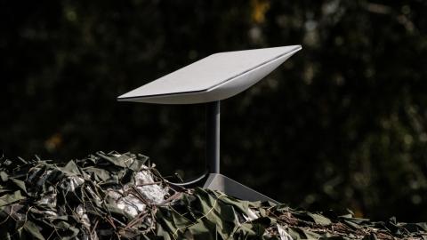 An antenna of the Starlink satellite-based broadband system donated by the US tech billionaire Elon Musk in Izyum, Ukraine, on September 25, 2022. (Photo by YASUYOSHI CHIBA / AFP via Getty Images)