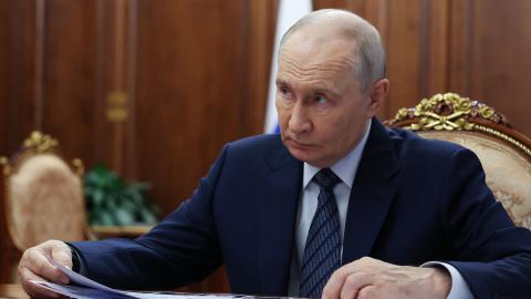 Russia’s President Vladimir Putin attends a meeting with Russia’s Sports Minister in Moscow on October 20, 2026. (Getty Images)