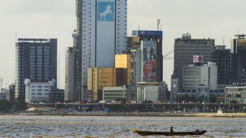 The harbor sea wall on Victoria Island, Lagos, Nigeria. (Wayne Parsons/Getty Images)