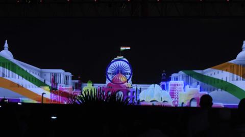 Multimedia show marking India's 70th year of independence, New Delhi, August 11, 2017 (Sonu Mehta/Hindustan Times via Getty Images)