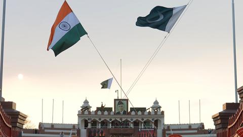 The India-Pakistan border at Wagah, February 20, 2017 (NARINDER NANU/AFP/Getty Images)