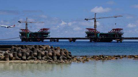 Construction of the China Maldives Friendship Bridge, February 8, 2018