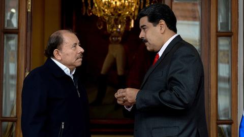 Venezuelan President Maduro and Nicaraguan President Ortega in Caracas, March 5, 2018 