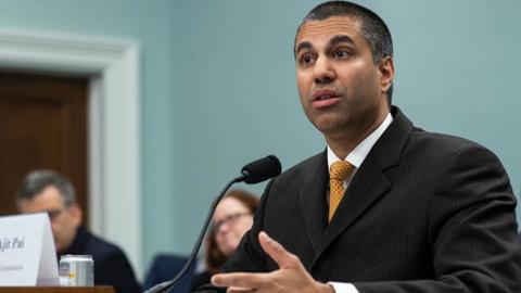 FCC Chairman Ajit Pai testifies before the House Appropriations Committee during a hearing on the 2019FY FCC Budget on Capitol Hill on April 26, 2018, in Washington, DC. (Getty Images)
