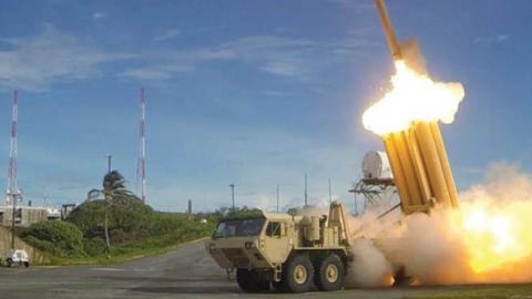 The first of two Terminal High Altitude Area Defense (THAAD) interceptors is launched during a successful intercept test. (U.S. Army)