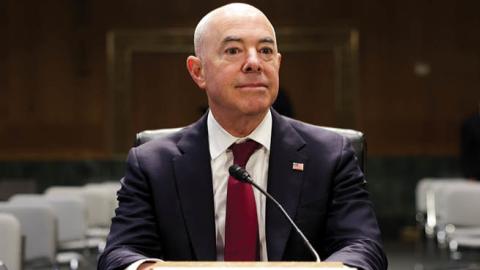 U.S. Secretary of Homeland Security Alejandro Mayorkas testifies before a Senate Appropriations Subcommittee on Homeland Security, May 4, 2022, in Washington, DC. (Getty Images)