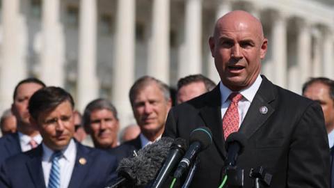 Rep. Jake Ellzey (R-TX), the newest member of Congress speaks during a news conference outside the U.S. Capitol on August 24, 2021, in Washington, DC. (Getty Images)