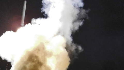 USS Barry launches a Tomahawk missile in support of Operation Odyssey Dawn March 19, 2011 (Jonathan Sunderman/U.S. Navy via Getty Images)