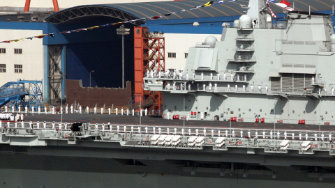 China's first aircraft carrier 'Liaoning' in Dalian, northeast China's Liaoning province (STR/AFP/GettyImages)