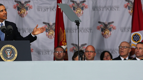 U.S. President Barack Obama gives the commencement address at the graduation ceremony at the U.S. Military Academy at West Point on May 28, 2014 in West Point, New York. (Spencer Platt/Getty Images)