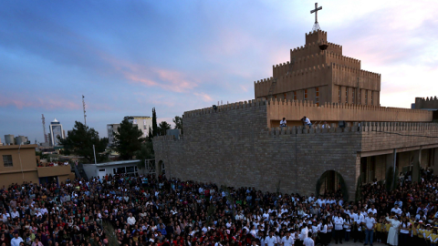 Iraqi Christians at St. Joseph church in Arbil, Iraq, on April 12, 2014. (SAFIN HAMED/AFP/Getty Images)