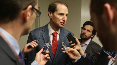 U.S. Sen. Ron Wyden (D-OR) speaks to members of the press January 6, 2014 on Capitol Hill in Washington, DC. (Alex Wong/Getty Images)