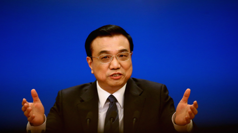 China's Premier Li Keqiang speaks at the Great Hall of the People on March 13, 2014 in Beijing, China. (Feng Li/Getty Images)