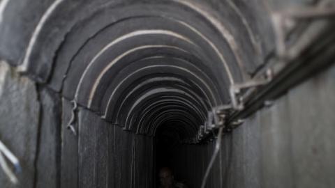 A tunnel built underground by Hamas militants leading from the Gaza Strip into Southern Israel, seen on August 4, 2014 near the Israeli Gaza border. (Ilia Yefimovich/Getty Images)