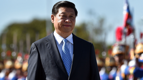 China's President Xi Jinping reviews the guard of honour upon his arrival at Planalto Palace on July 17, 2014 in Brasilia. (NELSON ALMEIDA/AFP/Getty Images)