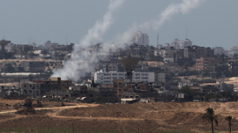 Rockets being fired by Palestinian militants from the Gaza strip into Israel, August 20, 2014.(DAVID BUIMOVITCH/AFP/Getty Images)