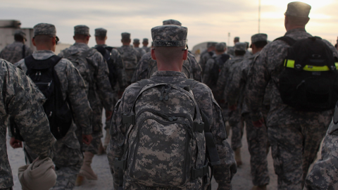 U.S. Army soldiers from the 2-82 Field Artillery, 3rd Brigade, 1st Cavalry Division,  one of the last American combat units to exit from Iraq on December 15, 2011. (Joe Raedle/Getty Images)