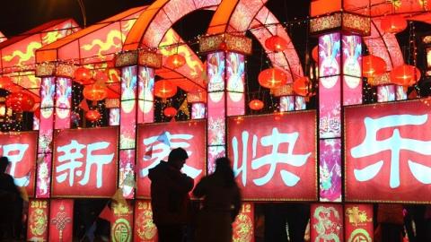 People visit a lantern show to celebrate the Lantern Festival on February 5, 2012 in Zhuozhou, Hebei Province of China. (ChinaFotoPress/ChinaFotoPress via Getty Images)