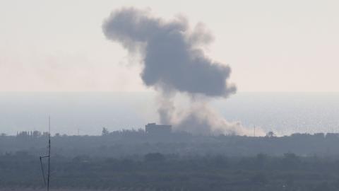 Smoke billows in Egypt's North Sinai on July 2, 2015. At least 70 people, mostly Egyptian soldiers but also civilians, were killed in attacks and ongoing clashes with Islamic State group jihadists.(SAID KHATIB/AFP/Getty Images)