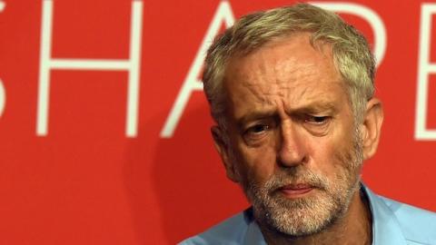 Jeremy Corbyn takes part in a Labour Party leadership hustings event in Warrington, north west England on July 25, 2015. (PAUL ELLIS/AFP/Getty Images)