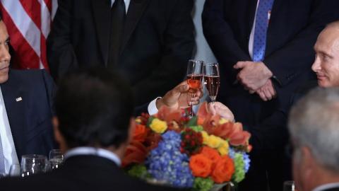 U.S. President Barack Obama (L) and Russian President Valdimir Putin during the 70th annual UN General Assembly at the UN headquarters, September 28, 2015. (Chip Somodevilla/Getty Images)