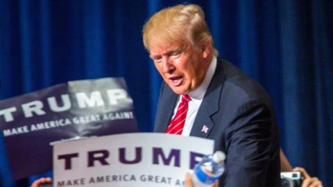 Presidential candidate Donald Trump addresses supporters during a political rally, July 11, 2015 in Phoenix, Arizona. (Charlie Leight/Getty Images)