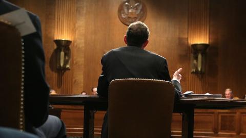 CBO Director Douglas Elmendorf testifies during a hearing before the Senate Budget Committee, February 2, 2012. (Alex Wong/Getty Images)