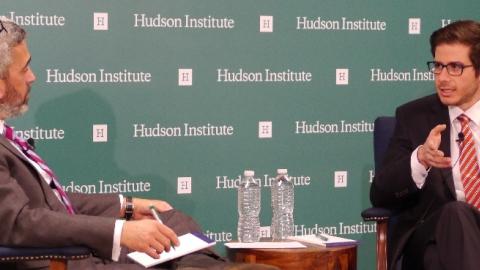 Lee Smith (L) and George Deek (R), October 29th, 2015 at Hudson Institute. (Rachel Cox/Hudson Institute)
