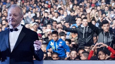 US actor Bill Murray (C) salutes the audiences during the 15th Marrakesh international film festival in Marrakesh, Morocco on December 4, 2015. (Jalal Morchidi/Anadolu Agency/Getty Images)