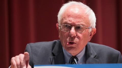 Democratic Presidential Nominee Senator Bernie Sanders (D-VT) speaks at a campaign event at Drake University on June 12, 2015 in Des Moines, Iowa. (Scott Olson/Getty Images)