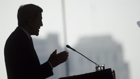 U.S. Secretary of State John Kerry delivers a speech on the nuclear agreement with Iran at the National Constitution Center September 2, 2015 in Philadelphia, Pennsylvania. U.S. (Mark Makela/Getty Images)