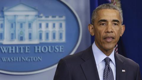 US President Barack Obama makes a statement on the mass shooting at an Orlando, Florida nightclub in the White House Briefing Room in Washington, DC on June 12, 2016. (YURI GRIPAS/AFP/Getty Images)