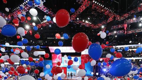 Balloons drop during the final day of the Republican National Convention on August 30, 2012 in Tampa, Florida. (Mark Wilson/Getty Images)