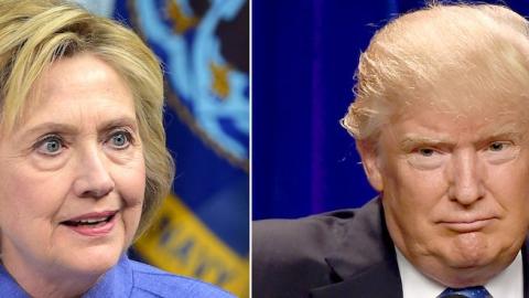 Democratic presidential candidate Hillary Clinton(L)on June 15, 2016 and presumptive Republican presidential nominee Donald Trump on June 13, 2016. (DSK/AFP/Getty Images)