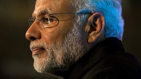 Indian Prime Minister Narendra Modi addresses industry leaders at Guildhall on November 12, 2015 in London, England. (Rob Stothard - WPA Pool/Getty Images)